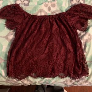 Maroon American Eagle Crop Top